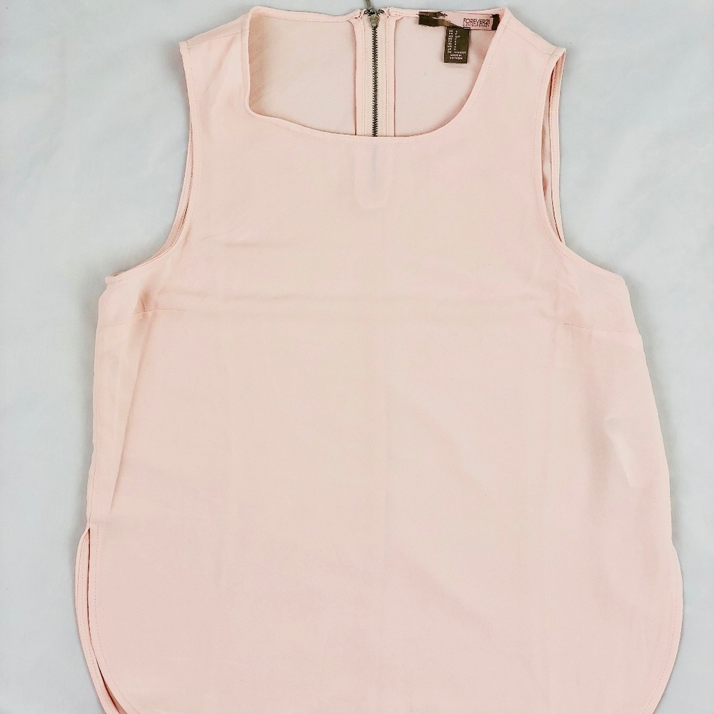 Forever 21 Pink Sleeveless Sheer Mesh Top Small - Picture 1 of 5